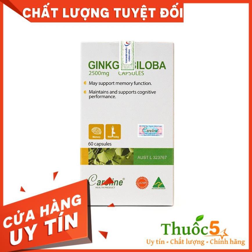 [Giá Gốc] Viên uống Careline Ginkgo Biloba 2500mg cải thiện trí não - Hộp 60 viên