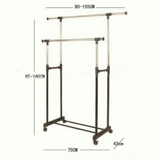 Giàn phơi quần áo bánh xe inox dễ tháo lắp