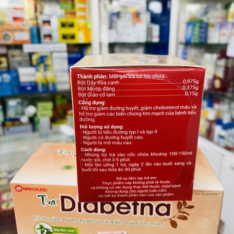 ✅ [Chính Hãng] Trà Diabetna hỗ trợ giảm đường huyết và các biến chứng tim mạch. (Hộp 25 gói x 1,5g)