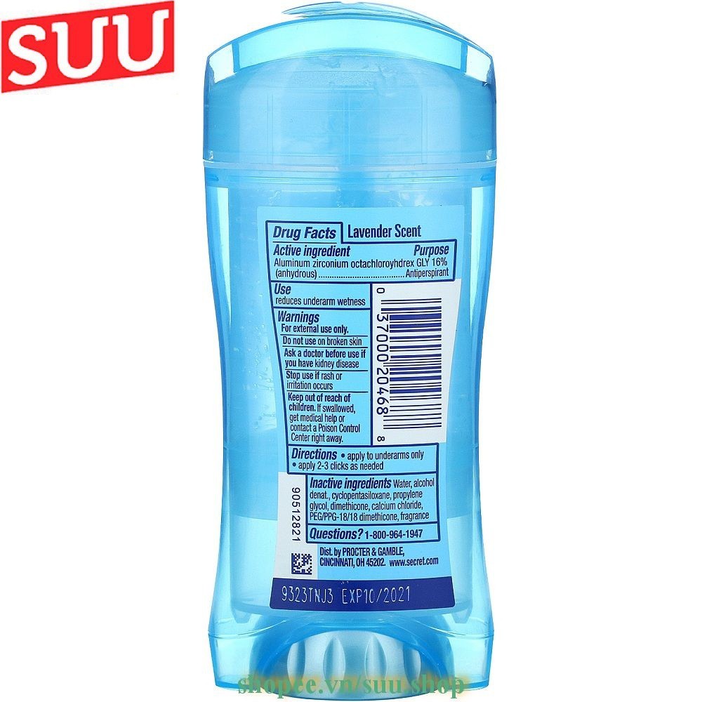 Gel Khử Mùi Nữ 73G Secret Luxe Lavender suu.shop cam kết 100% chính hãng | BigBuy360 - bigbuy360.vn