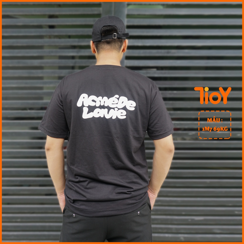 Áo Phông Tay Lỡ Unisex TIOY Bearbrick Camon Blue Form Rộng Đen