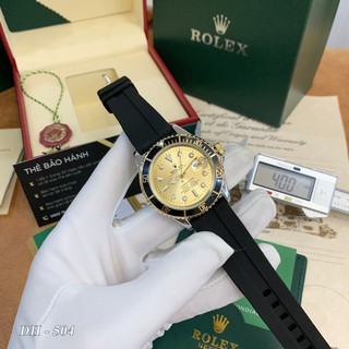 Đồng hồ nam Rolex - mặt tròn toạ độ xoay dây cao su chống nước cao cấp DH504