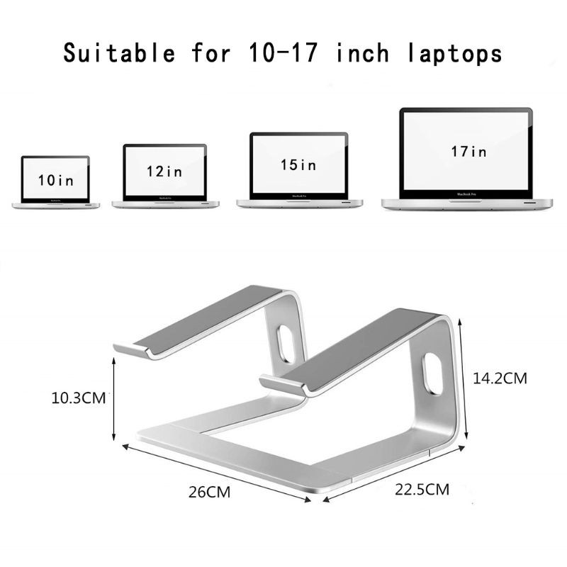 RUN ♡♡ Portable Aluminum Laptop Stand Holder Ergonomic Elevator Metal Riser for 10-17 Inch Mac MacBook Pro Air Apple Notebook PC Desktop