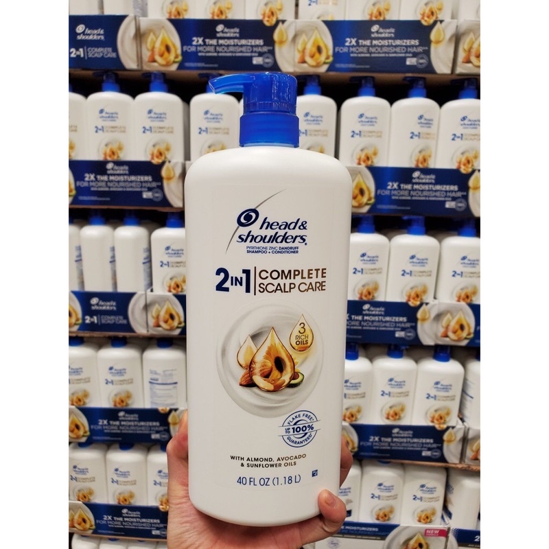 Dầu gội xả 2in1 Head &amp; Shoulders⚡hàng nhập Mỹ⚡ Complete Scalp Care With Almond Avocado Sunflower Oils 1.18L