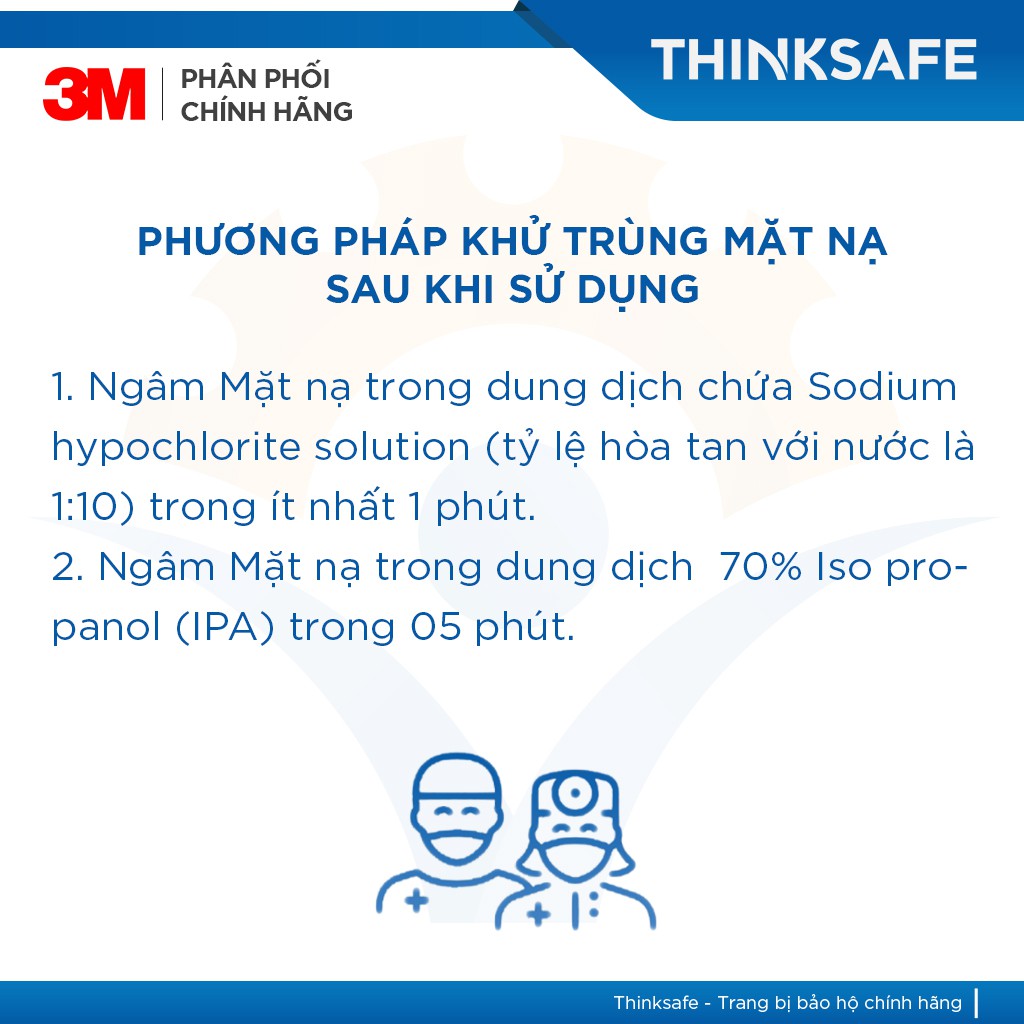 Mặt nạ phòng dịch 3M Thinksafe, tiêu chuẩn N95, phòng dịch, lọc bụi mịn pm2, bảo vệ hô hấp, 3M chính hãng -7502/7093