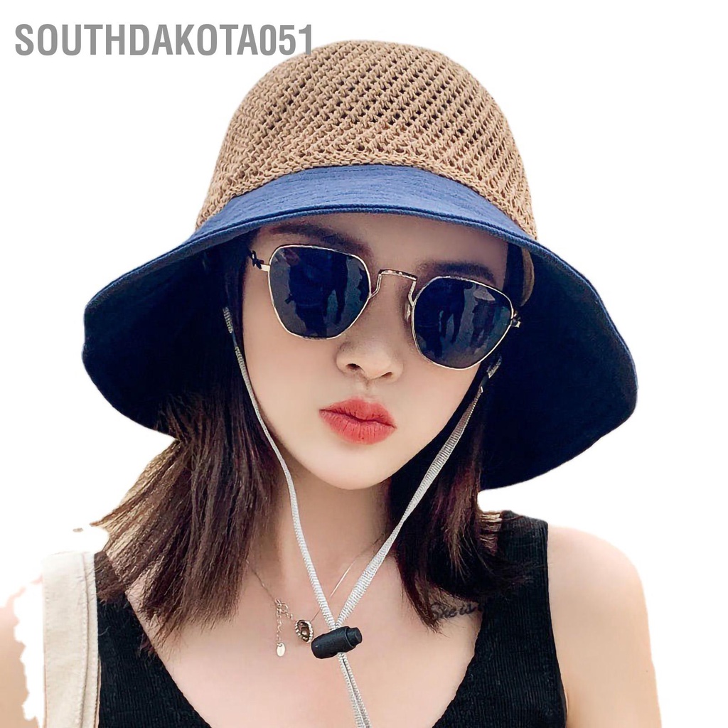 Southdakota051 Mũ Xô mùa hè Thiết kế thời trang Có thể gập lại Di động Thoải mái ở Bãi biển Rỗng chống nắng cho phụ nữ