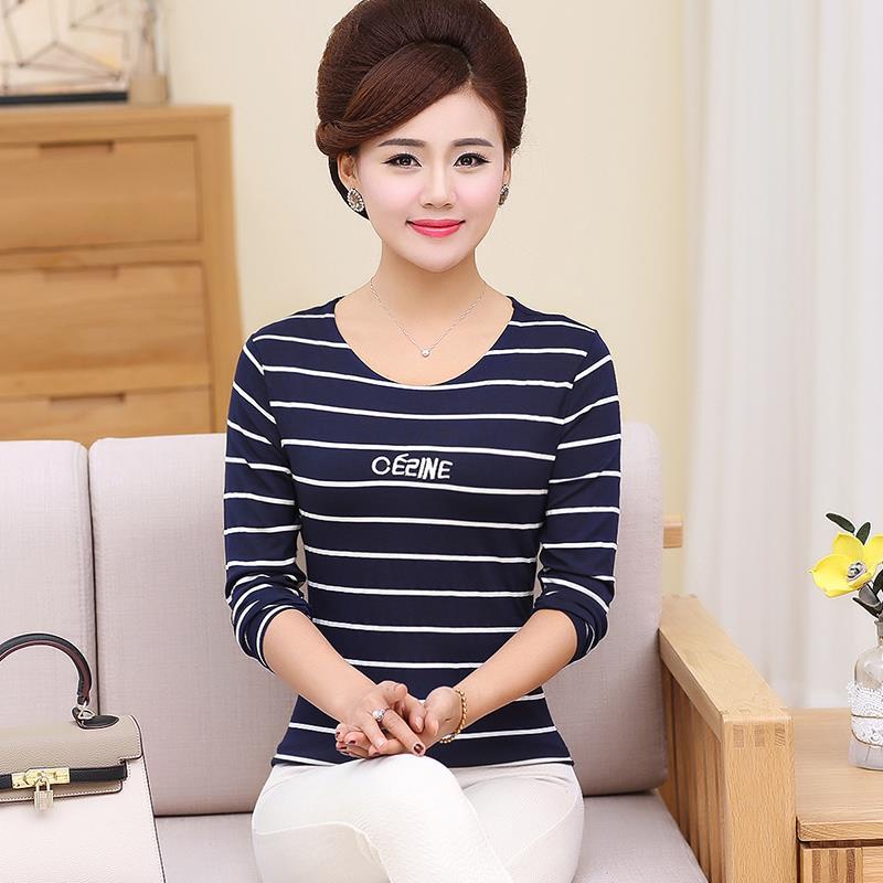 Áo Thun Tay Dài Phong Cách Mới Cho Phụ Nữ Trung Niên