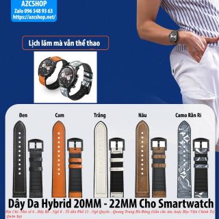 Dây Da Hybrid 20MM- 22MM Cho Smartwatch - Chốt Thông Minh