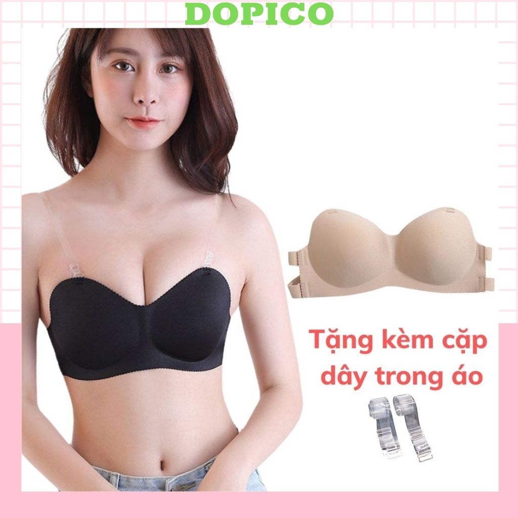 Áo ngực không dây không gọng su nữ, áo bra không dây đệm bàn tay mặc cúp ngực DOPICO  B811