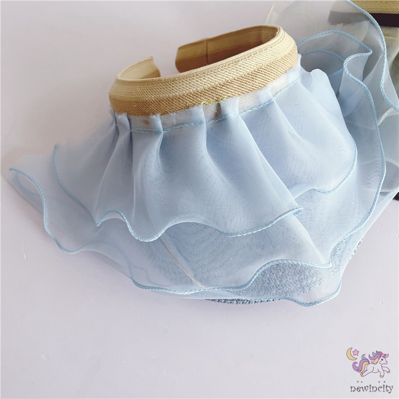 Mũ có vành phối lưới dễ thương cho bé gái