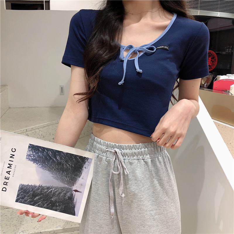 Áo Thun Nữ Tay Ngắn Buộc Dây Thời Trang