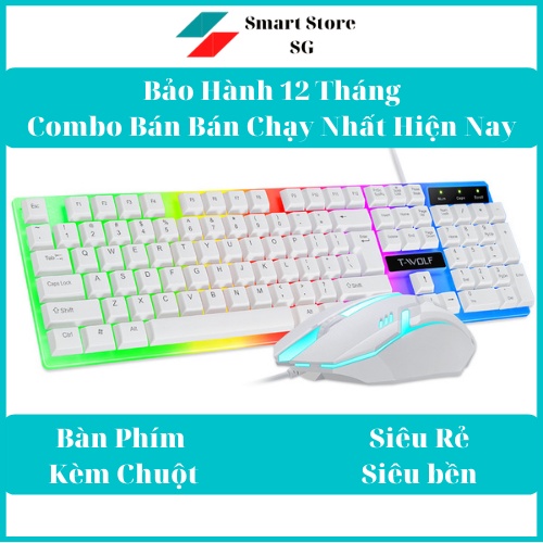 Bộ Bàn Phím Gaming có dây Kèm Chuột Máy Tính Con Báo Có LED 7 Màu Ấn Tượng, Chống Nước Chơi Game Máy Tính