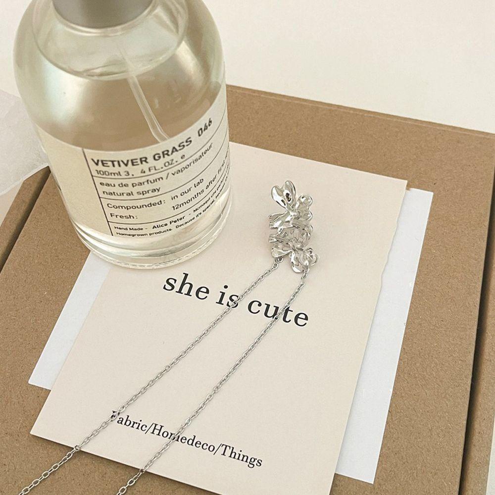 Khuyên Tai Dạng Kẹp Phối Dây Xích Phong Cách Vintage Thời Trang Cho Nữ MXMUSTY