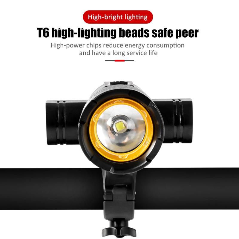 Đèn Pha Led T6 1200 Lumen Tích Hợp Đèn Pha Và Đèn Đuôi Xe Đạp Có Thể Sạc Lại Bằng Cổng Usb