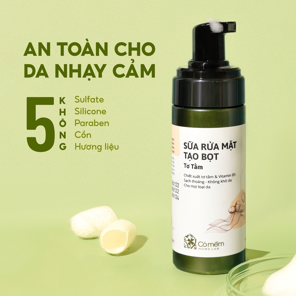 Sữa rửa mặt tạo bọt tơ tằm dưỡng ẩm làm sạch sâu cỏ mềm 150ml - ảnh sản phẩm 4