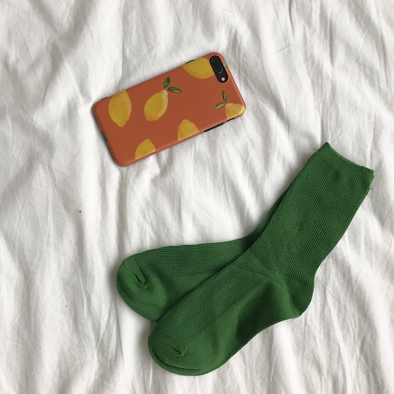 Vớ Cotton Nữ Cổ Cao Màu Trơn Hàn Quốc Tất Cotton Nữ Màu Trơn Cổ Cao Nữ Ulzzang Thời Trang | BigBuy360 - bigbuy360.vn