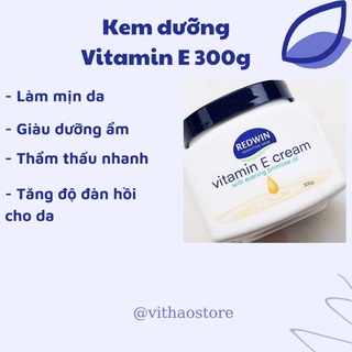 Kem dưỡng ẩm RedWin Vitamin E và tinh dầu hoa anh thảo 300gr của Úc