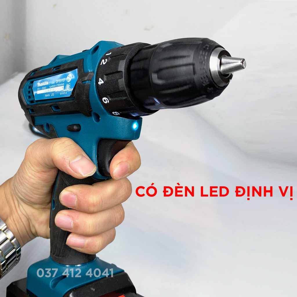 [TẶNG BỘ 24 PHỤ KIỆN] Máy Khoan Pin MAKITA 24V 3 chức năng - Có búa - 2 Pin 5 CELL - Máy bắt vít cầm tay  MAKITA 24V