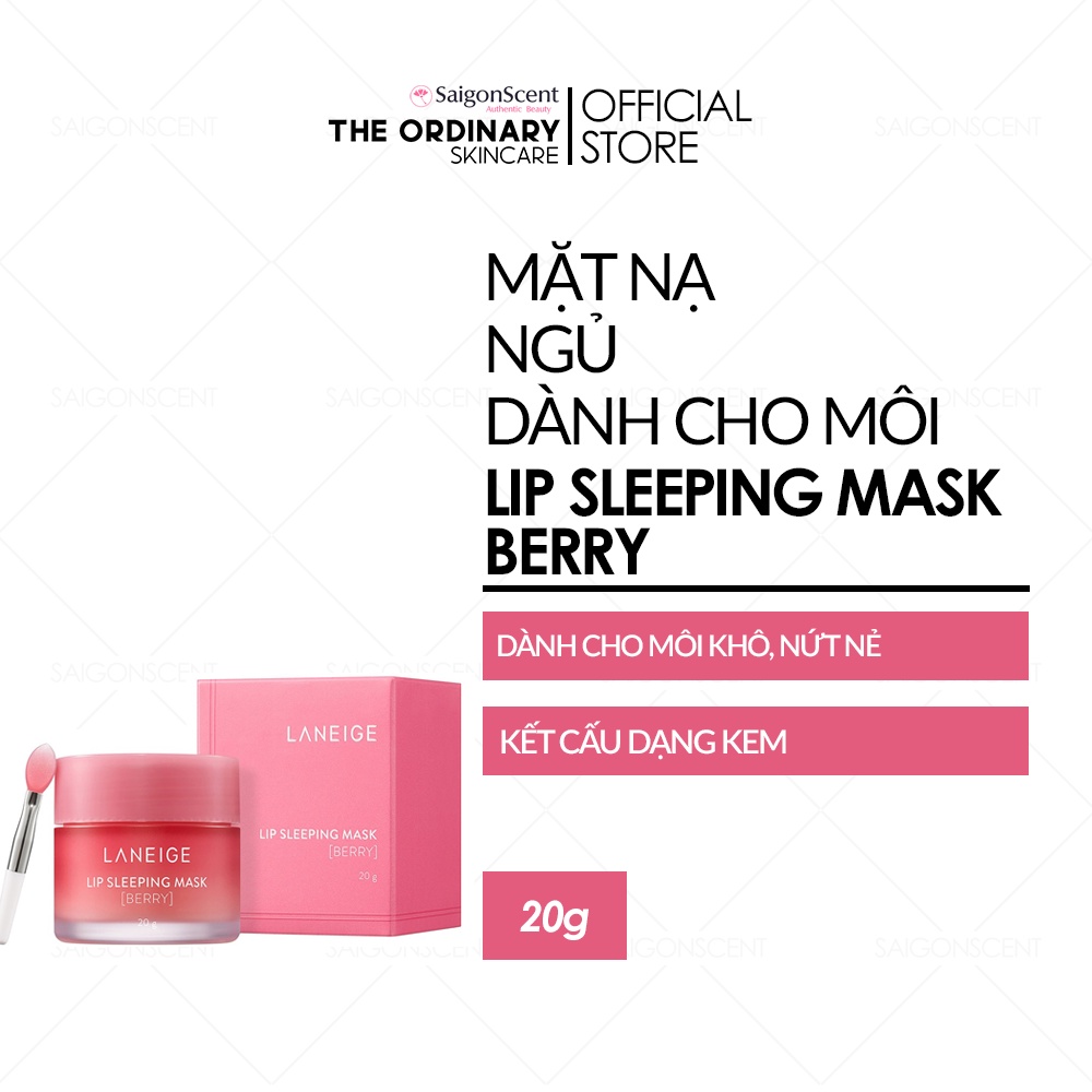 Mặt nạ ngủ cho môi Laneige Lip Sleeping Mask Berry / 20g &amp; 3g