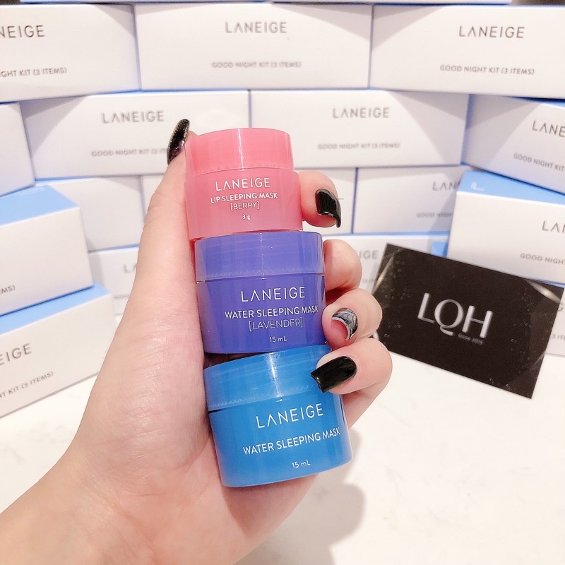 Set Laneige Good Night Kit 3 items mặt nạ ( 2 mask ngủ mặt , 1 mask môi )