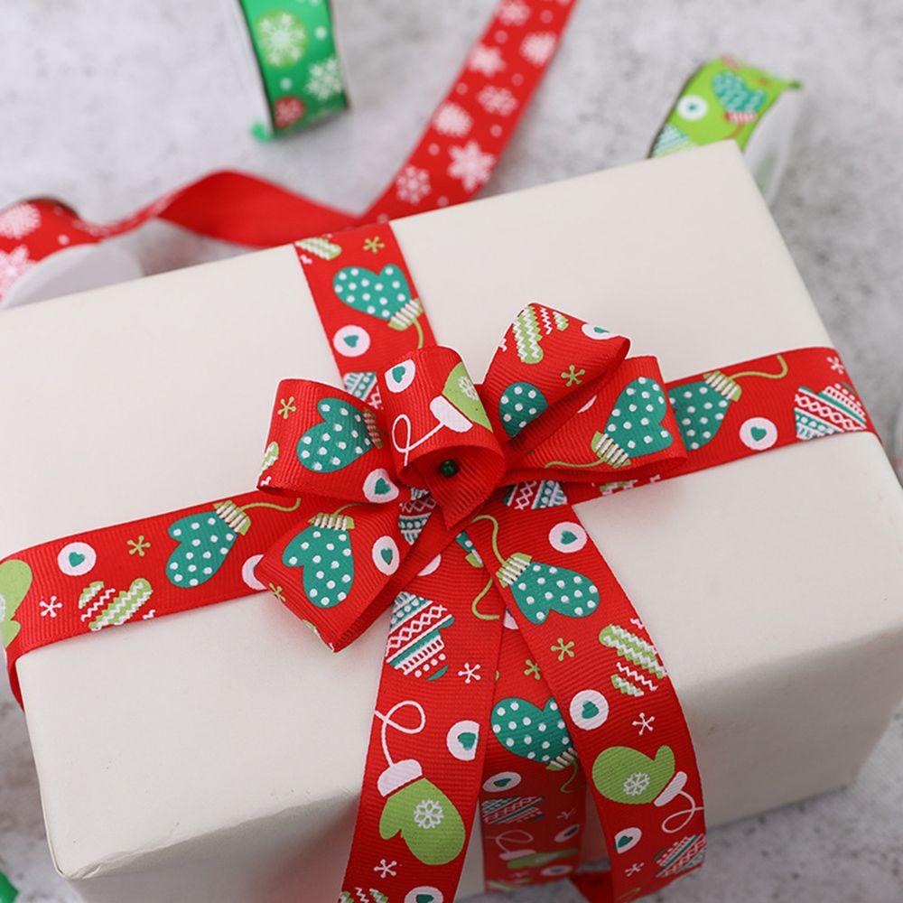 Ynatural christmasn ribbon thủ công mỹ nghệ phụ kiện đồ dùng cho bữa tiệc 25mm 10 yards bowknot handmade merry christmas gift box wrapping