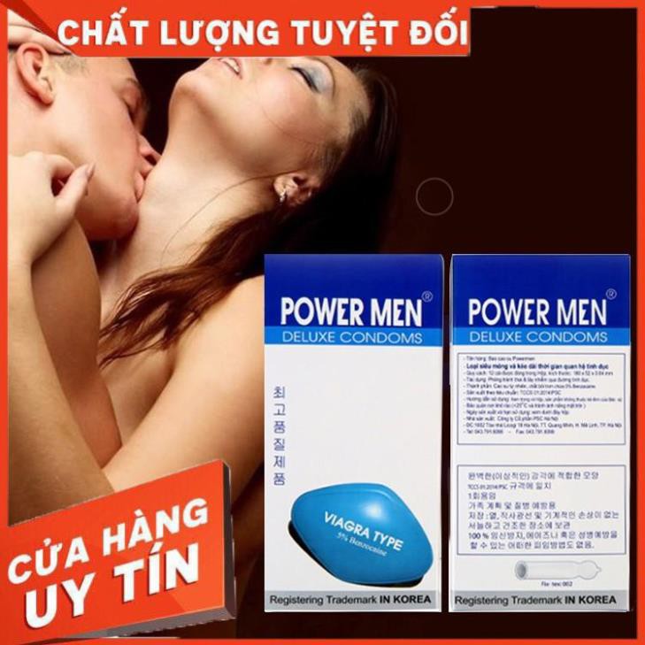 [MẸ & BÉ] Bao cao su Power Men Viagra siêu mỏng kéo dài thời gian (12 chiếc/hộp)