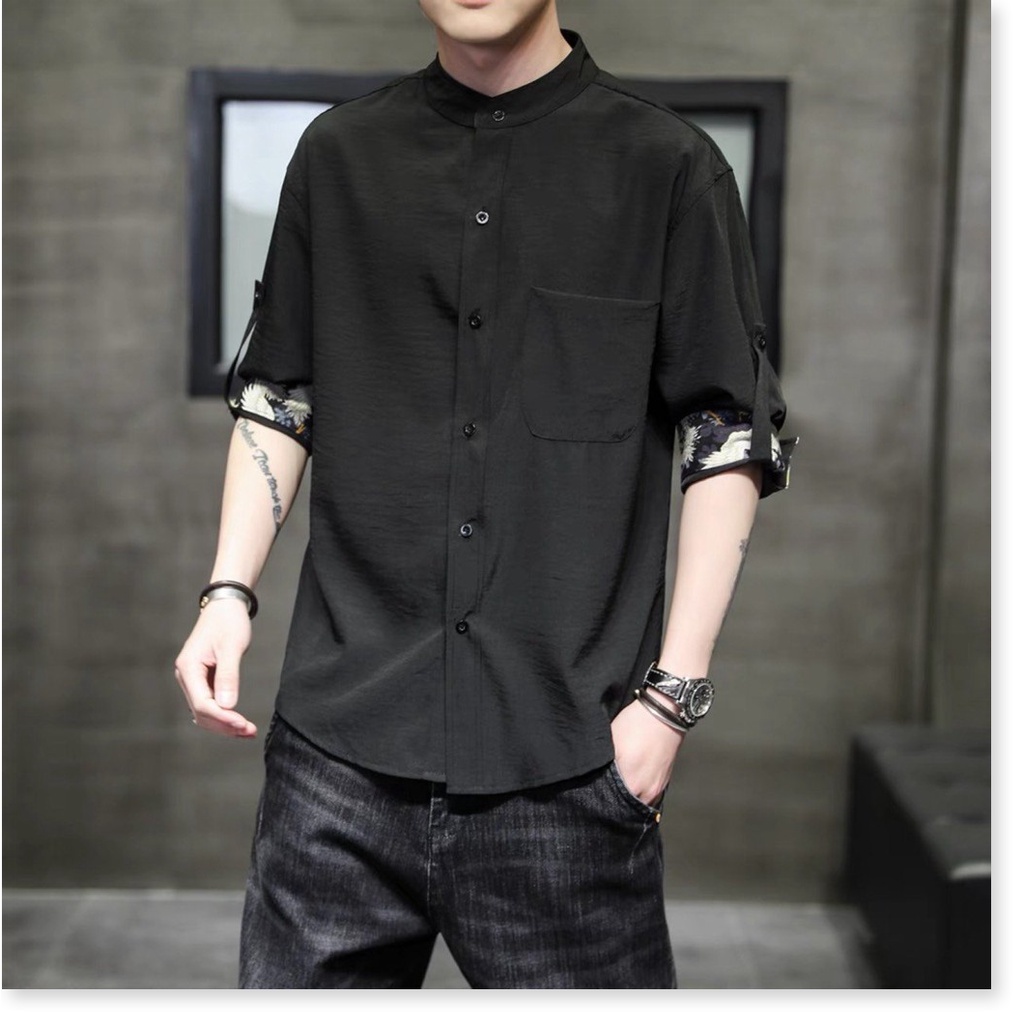 Áo sơ mi cổ tàu NAM CỰC CHẤT PHONG CÁCH , LỊCH LÃM SIÊU HOT HÈ 2021 KME FASHION