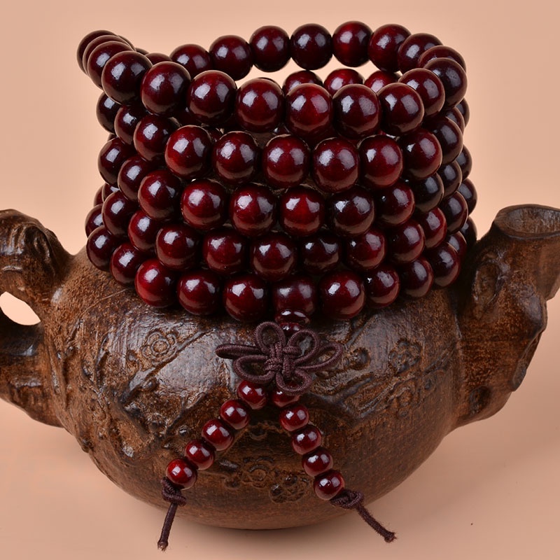 Vòng Tay Chuỗi 108 Hạt Gỗ May Mắn Thời Trang Cho Nam Nữ