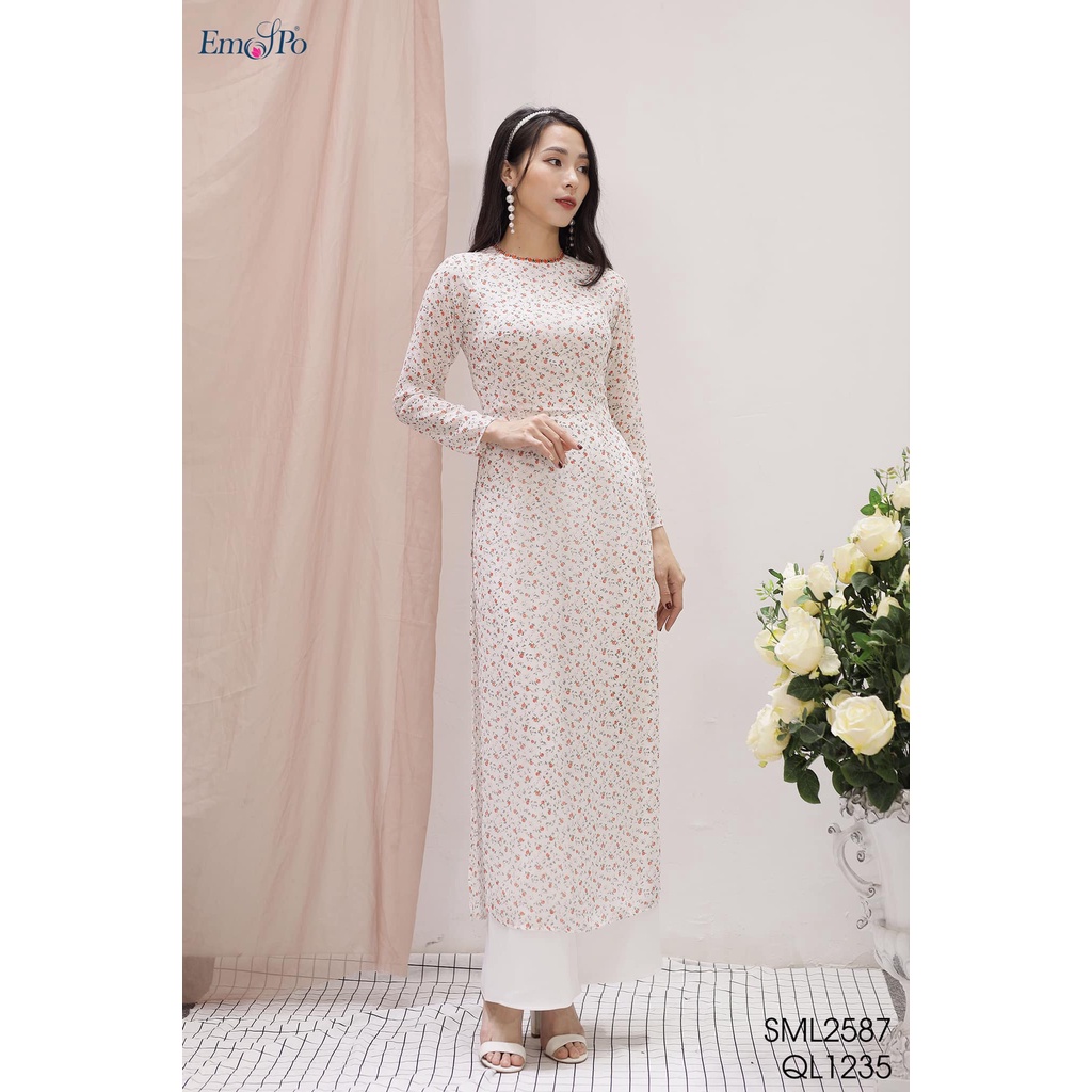 Áo dài cách tân cổ tròn Emspo SML2587