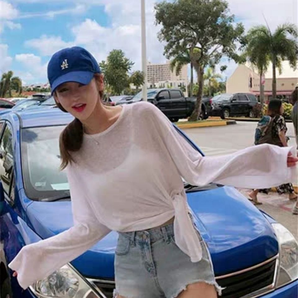 Áo Lưới Dài Tay Form Rộng Phong Cách Hàn Quốc Dành Cho Nữ