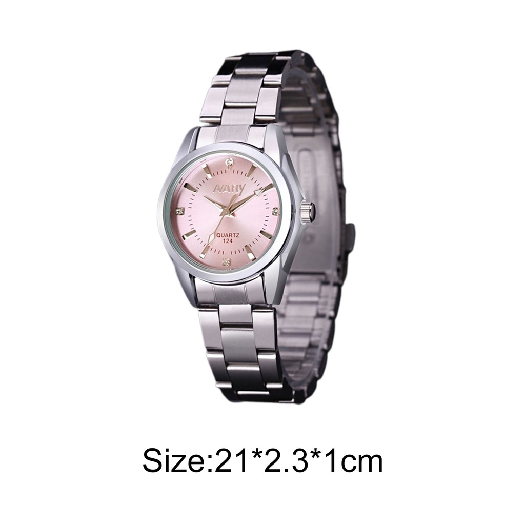 Đồng Hồ Quartz Ts-NARY Mặt Tròn Đính Đá Chất Liệu Thép Không Gỉ