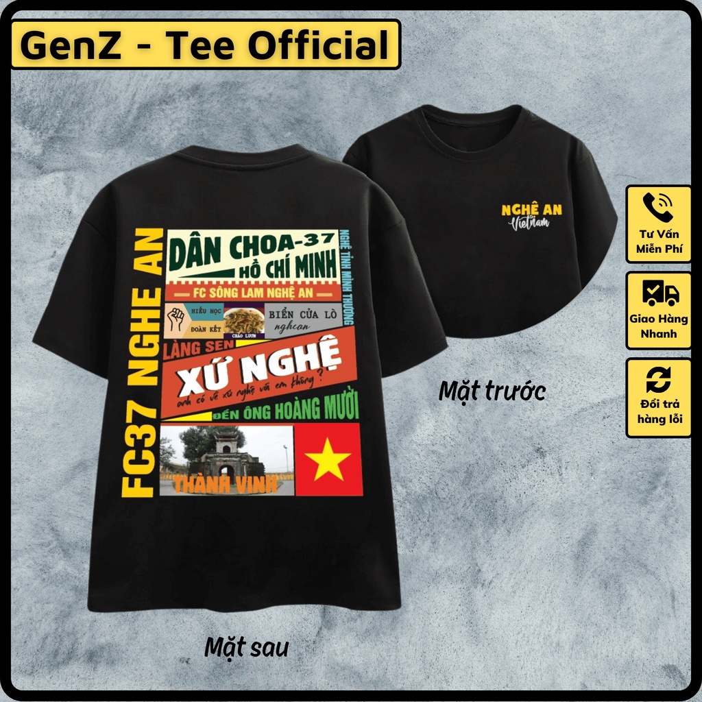 Áo Thun Local Brand Tỉnh Nghệ An, Áo 63 Tỉnh Thành Nam Nữ Form Rộng Unisex Genz Cá Tính