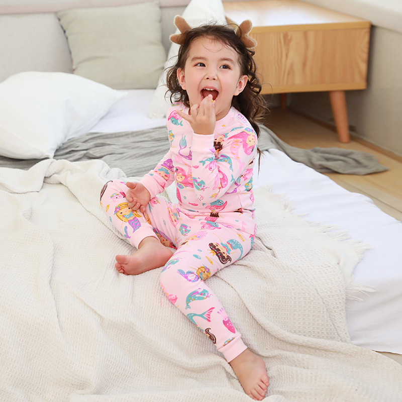 Bộ Pijama Ngủ Cotton Ấm Áp Cho Bé Gái