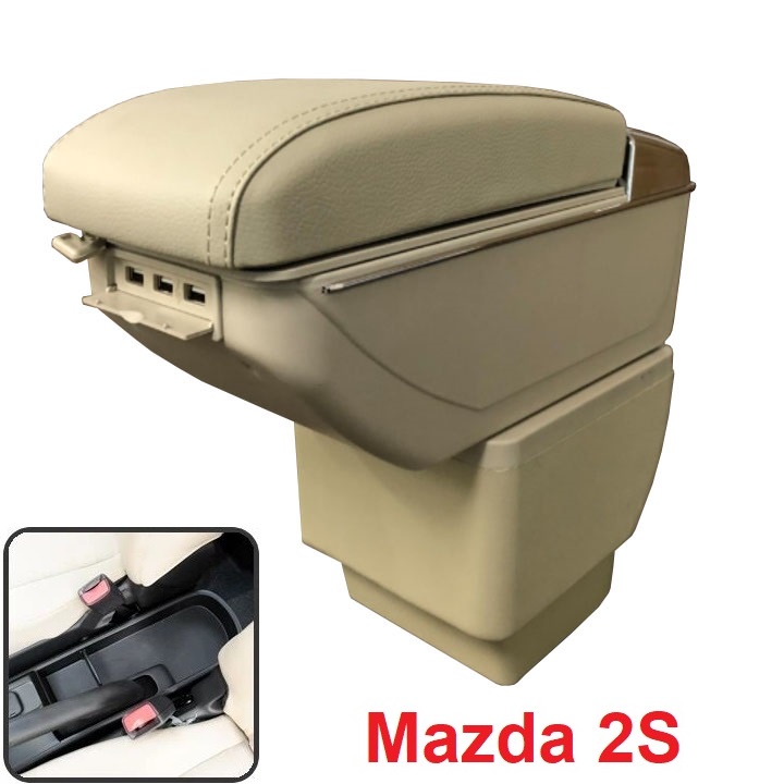 Hộp tỳ tay ô tô Mazda 2S tích hợp 7 cổng USB MÃ DUSB-MDA2S - HÀNG LOẠI 1