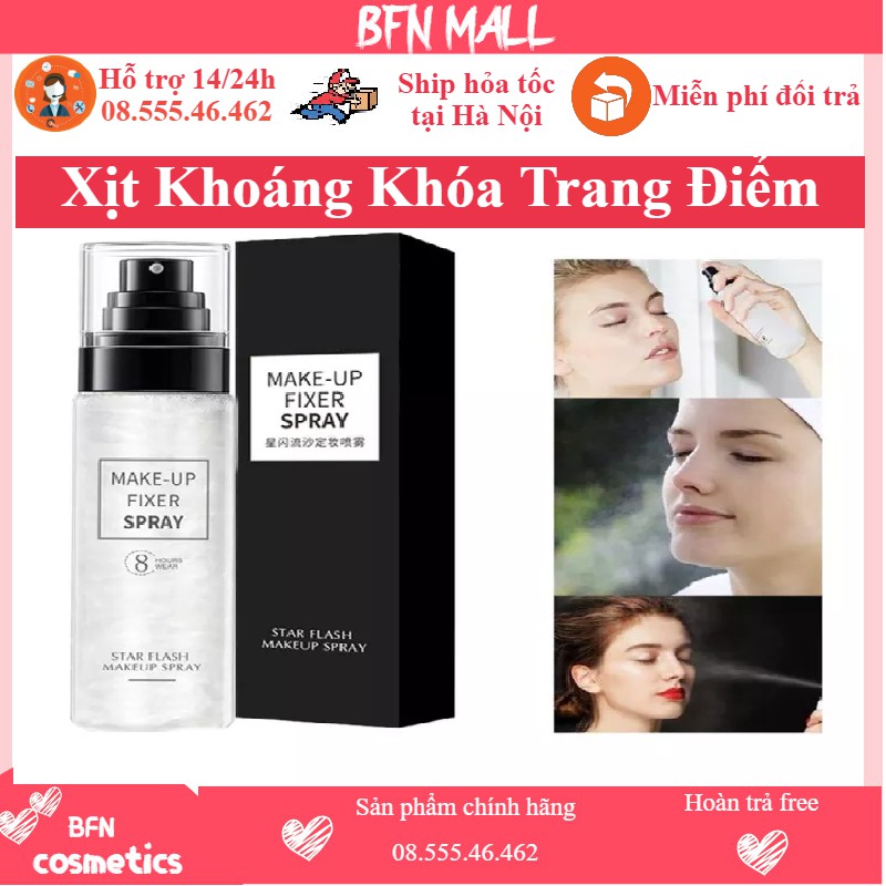 Xịt khóa lớp make up - Xịt Khoáng Khóa Trang Điểm dưỡng ẩm , Lâu trôi