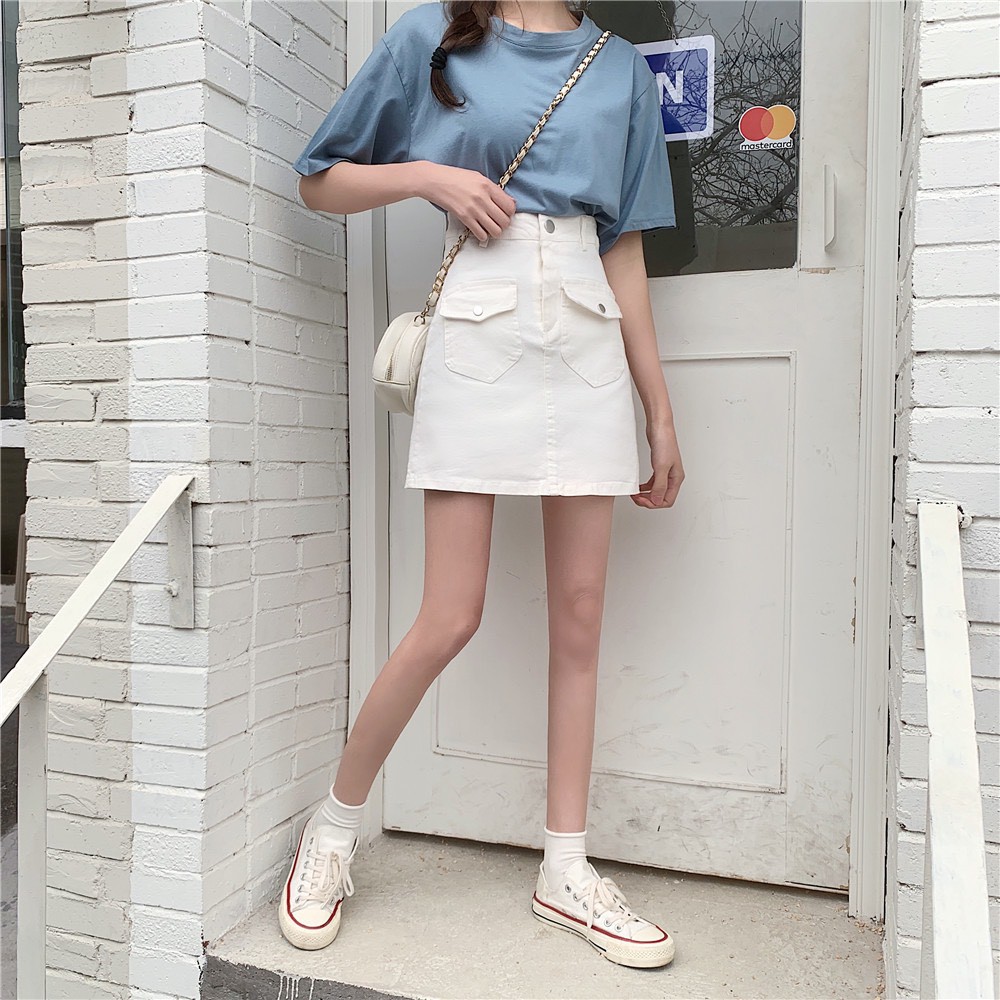 [Mã FAGREEN55 giảm 10% tối đa 30K đơn 99K] Chân Váy Kaki Cạp Cao 2 Túi Hộp | BigBuy360 - bigbuy360.vn