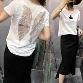 Áo Thun Tay Lỡ Dáng Rộng Hở Lưng Phong Cách Hàn Quốc Thời Trang Mùa Hè Cho Nữ
