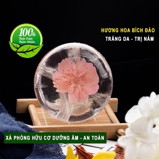 Xà Bông Handmade Hữu Cơ Tinh Chất Hoa Bích Đào Cho Da Nám, Hương Thơm Tự Nhiên Quyến Rũ