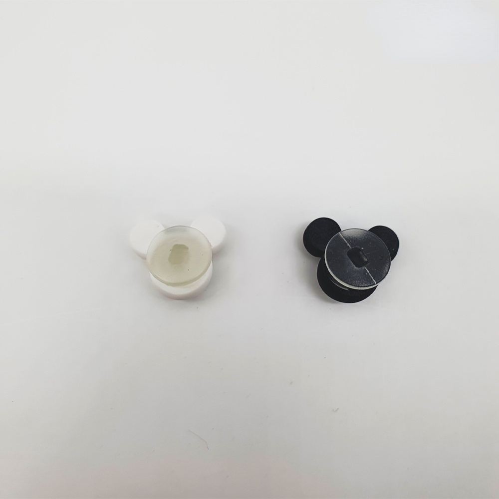 X. Phụ Kiện Nút Trang Trí Giày Crocs Hình Mickey (Đen / Trắng) Diy