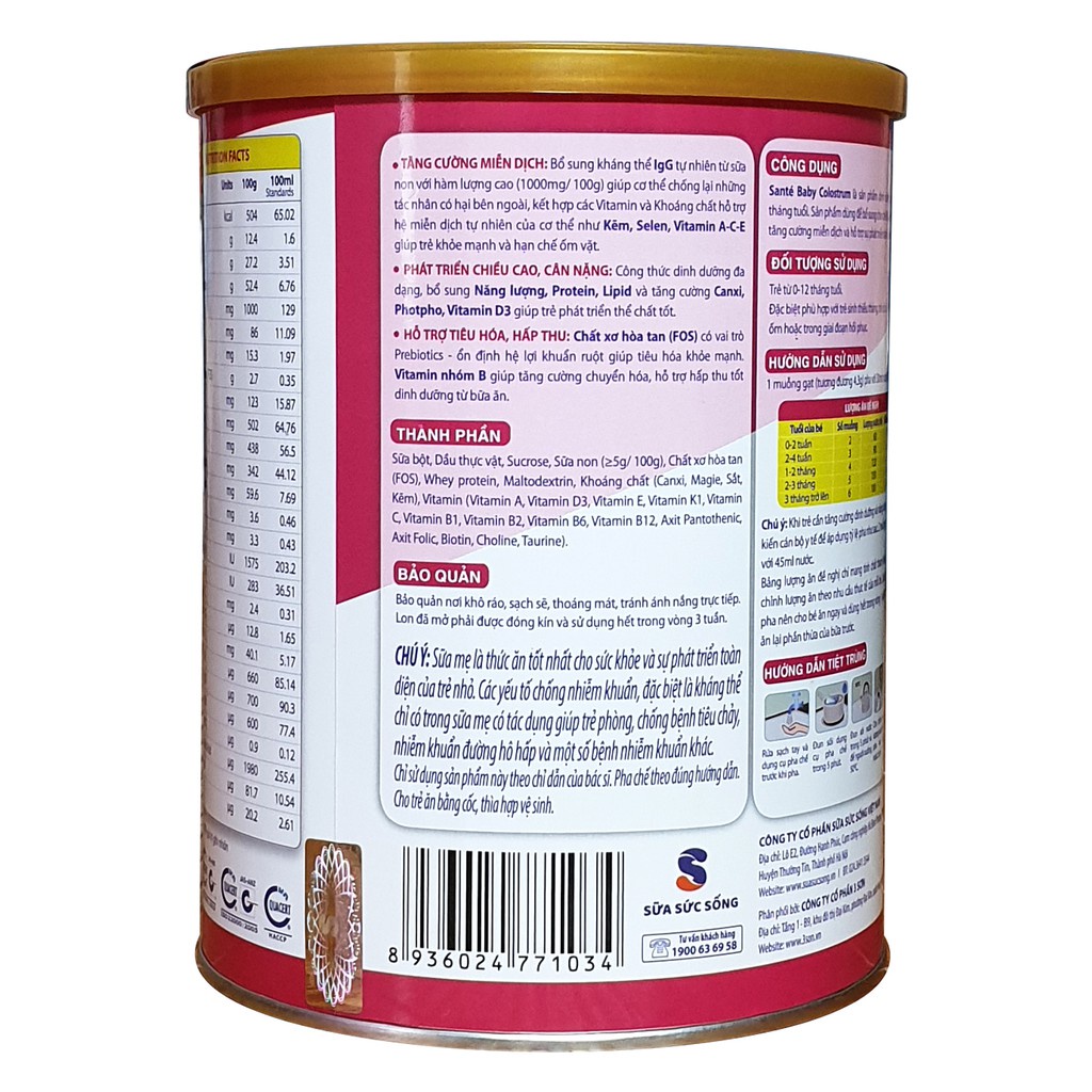 Sữa non Santebaby hộp 800g