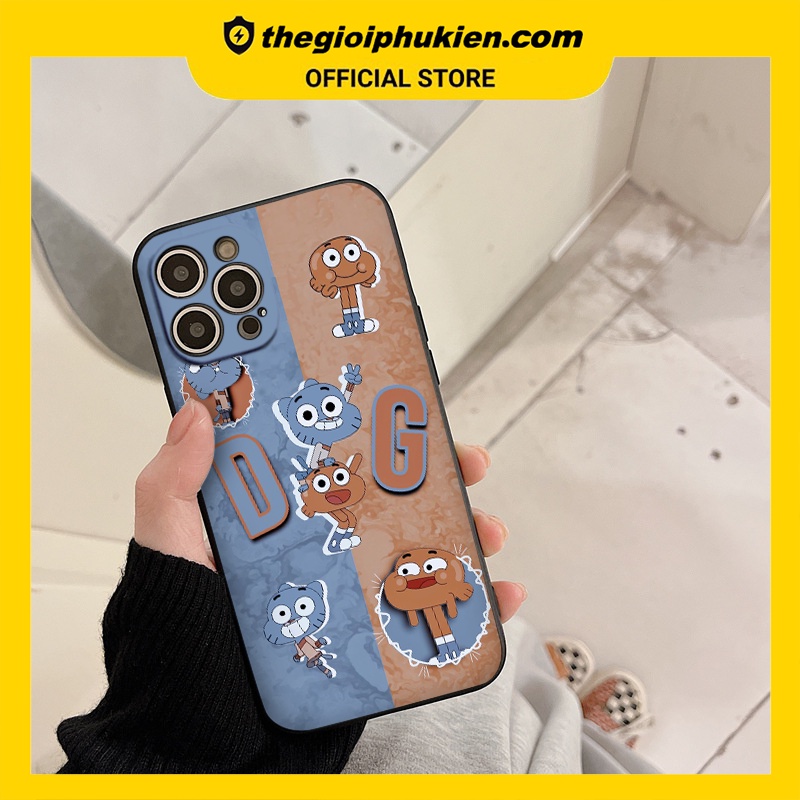 Ốp iphone - Ốp lưng iphone cạnh vuông bảo vệ camera hoạt hình DG dành cho ip 6 đến 14promax - ng302