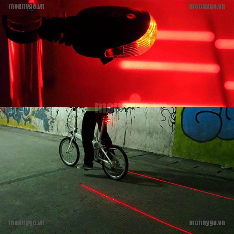Set 2 Đèn Laser Báo Hiệu + 5 Đèn Led Cao Cấp Gắn Đuôi Xe Đạp