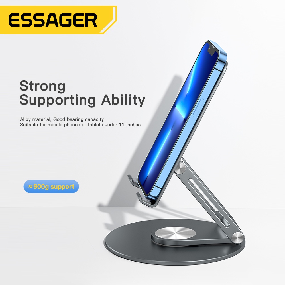[Mã ELBMO2 giảm 12% đơn 500K] Giá đỡ điện thoại / máy tính bảng ESSAGER bằng hợp kim nhôm chống trượt xoay được 360°