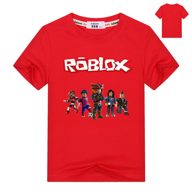 Áo thun cotton ngắn tay in ROBLOX cho bé