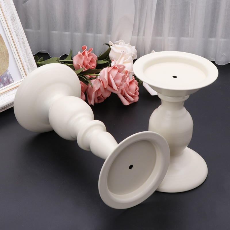 Giá Đỡ Đèn Cầy Bằng Kim Loại Màu Trắng Độc Đáo Trang Trí Bàn Tiệc Cưới