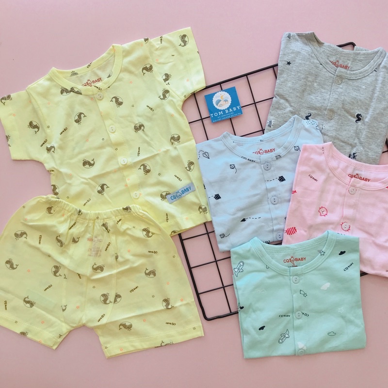 Bộ cộc tay cúc giữa CQ Baby cho bé