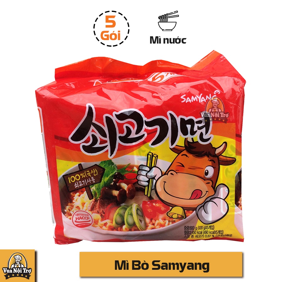 Lốc Mì Bò Samyang Hàn Quốc (120g/gói x 5 Gói)