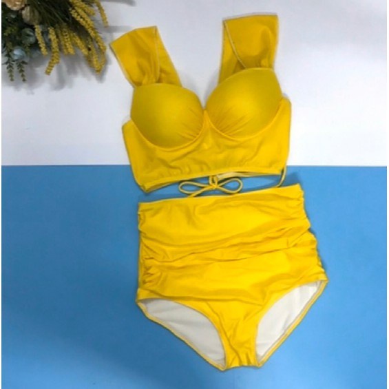 Bikini, bộ bơi áo gọng cụp ngực tay vuông, quần rún, cực sexcy và tôn dáng