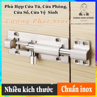 Chốt cài cửa khoá ngang inox lắp mặt trong phòng thay đồ, toilet, tủ đồ tiện lợi