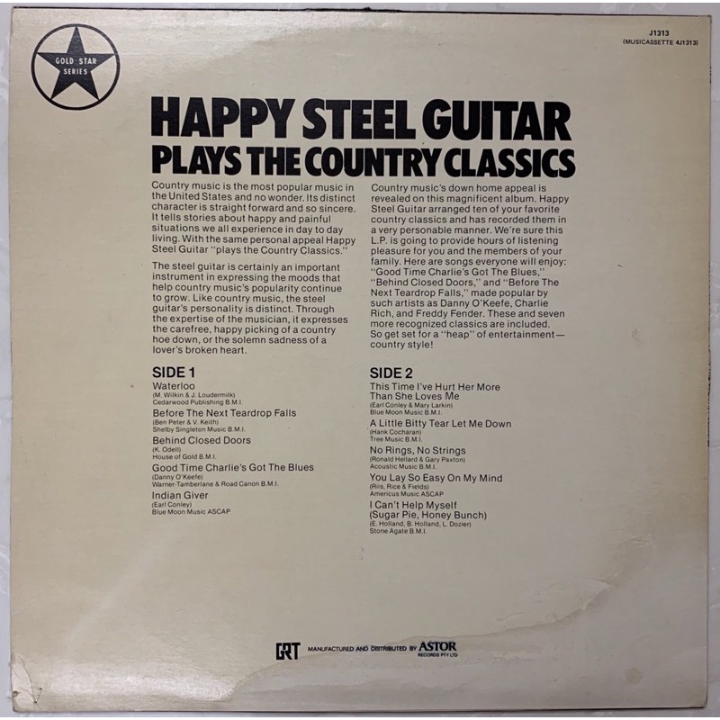 Đĩa than Happy Steel Guitar - Country Classics!